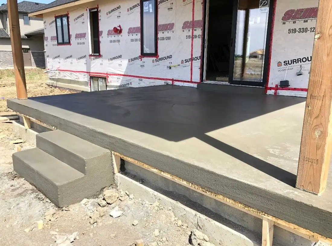 New concrete porch pad and steps