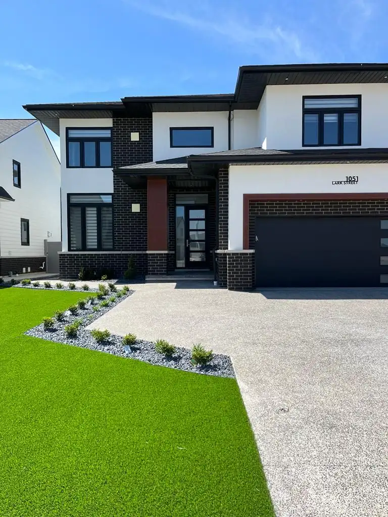 Front yard turf beside the driveway